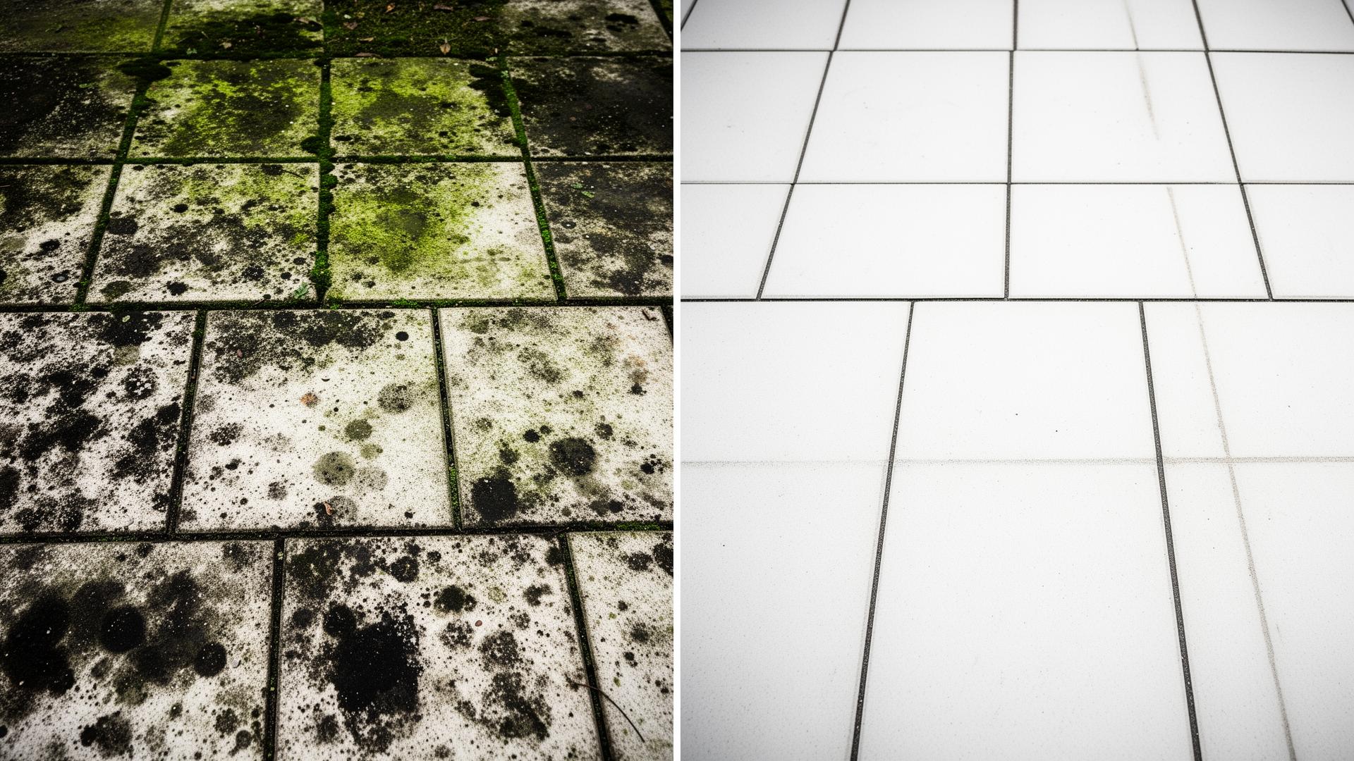 Voor en na buitenreiniging